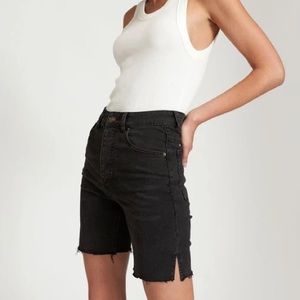 LIONESS DENIM BIKER SHORTS